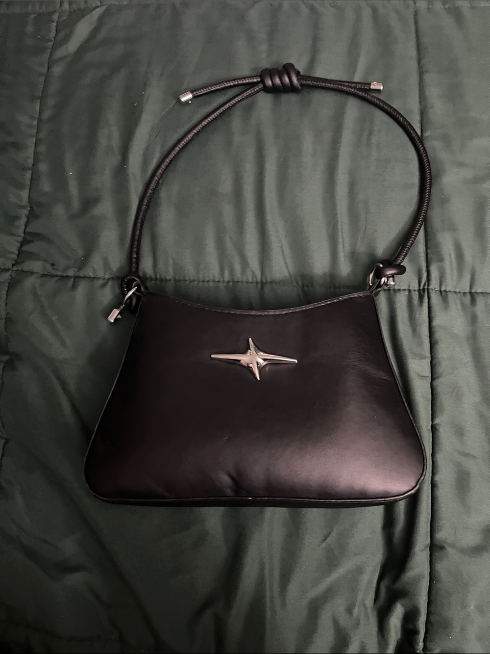 SHEIN Black Shoulder Bag with Silver Star Accent